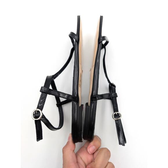 Aeyde Ella Slingback Thong Sandals Women's Leather Black Size US7 EU37 - Picture 11 of 11